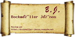 Bockmüller János névjegykártya